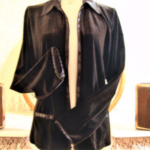 CHICO'S Velour velvet zip Blazer jacket womens sz1